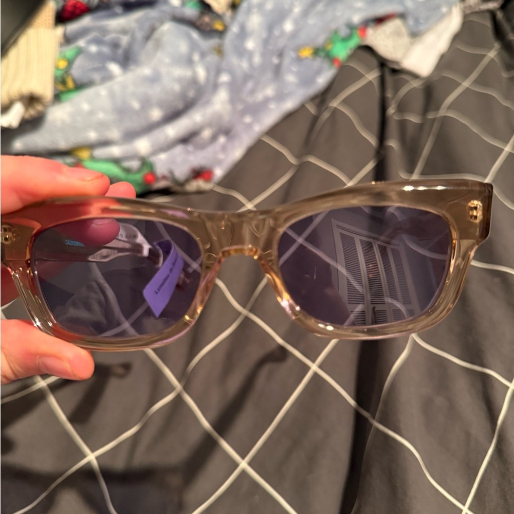 Garrett Leight Transparent Tan Sunglasses